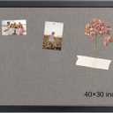 Gideal Bulletin Board 40x30 Inch, Cork Board with Grey Fabric and Pine Wood Frame, Cork Boards for Walls, Wall Mounted Fabric Notice Board for Home Office School, Vision Board and Message Organizer