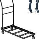 Folding Chair Dolly with 360 Swivel Wheels - 12 Chair Capacity, 300 LBS Load, Multi-Function Cart