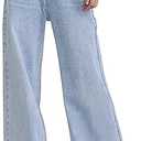HDLTE Women Wide Leg Jeans High Waist Baggy Jeans for Women Loose Boyfriends Jeans Denim Pants Y2K 90s
 XS