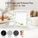 Bathroom Exhaust Fan with Light 145 CFM, 11.8" Panel, 1.0 Sone Low NoiseCutout Size 10" x10"Duct 4 Inch Quiet Bath Ceiling Vent Fan Combo with 6500K 1200LM LED Light, for Bathroom, Laundry, Shower