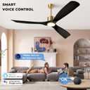 Ceiling Fans with Lights, Ceiling Fans with Lights and Remote Control, 60 inch Ceiling Fan with Light, Outdoor Ceiling Fans for Patios 3 Blade Bedroom Living Room-Matte Black and Gold
