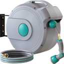 AXTRIM 1/2 in x 100 ft Retractable Garden Hose Reel - Auto Rewind, Lock Any Length, 10-Mode Spray Nozzle, Heavy Duty Kink-Free Water Hose for Outside Watering, 180 Swivel, Easy Mount & Storage