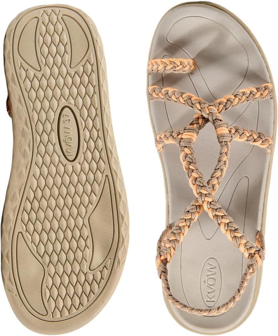 Women's Walking Sandals Comfortable,Waterproof Arch Support Hiking Sandals Women for Beach,Travel,Water or Poolside, Size 9.5-10 Medium