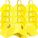 15 Pack 3 Inch Metal Cowbell Noisemaker Cheering Bell Yellow Cowbells for Sporting Events Bulk Loud Cow Bell with Handles, Small Hand Percussion Cowbells for Cheering, Football Games, Weddings