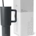 Simple Modern 40 oz Trek Tumbler with Handle and Straw Lid | Cup Holder Friendly Insulated Stainless Steel Travel Mug | Graphite
