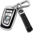 Creativity Suitable For BMW key fob cover. Advanced soft TPU key box is compatible with X1 X3 X4 X5 X6 1 2 4 5 6 7 M3 M5 M6 GT3 GT5 G30 F10 F15 F16 F20 key (Type A Silver Key Case + key chain set) (Type A key cover, Silver Combination(type A))