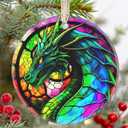 Dragon Ceramic Hanging Ornament - Christmas Tree Decor - Gifts for Dragon Lovers