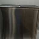 SONGMICS TrashCan, 2 x 10.6 Gallon (2 x 40 L) Garbage Can for Kitchen, with 15 TrashBags, 2 Compartments, Plastic Inner Buckets and Hinged Lids, Airtight, Silver and Black ULTB730E80