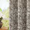ChrisDowa Brown Blackout Curtains 96 Inches Long 2 Panels for Bedroom Living Room, Flower Patterned Room Darkening Thermal Insulated Soundproof Grommet Window Treatments Drapes,52X96