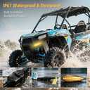 UTV Turn Signal Kit with Plug-and-Play Pre-Wired Harness, 110dB Horn, Rocker Switch, Rhombus Universal Street Legal UTV Turn Signal Kits, Compatible with Polaris Can-Am CFMOTO