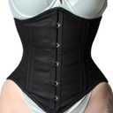 Heavy Duty Waist Trainer Womens Conical Curvy Corset Underbust Steel Boned Cotton Corset (X-Small, Black)