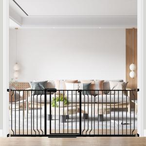 Baby Gate Extra Wide Fits 71.65"-85.82" Wide Opening - Dog Pet Gates for Doorways Stairs No Drilling Pressure Mounted - Large Child Safety Gate Indoor Outdoor Black