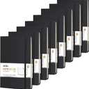 ViVin Lined Journal Notebooks for Work, 192 Pages, Medium 5.5 x 8.3 inch, College Ruled, A5 Hardcover Journaling Notebooks for Writing, 8 Pack Bulk,Black