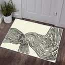 SunNewt Printed Stain Resistant Washable Area Rug 8'x10' Living Room Large Rugs Soft Faux Wool Non-Shedding Low-Pile Floor Carpet for Dining Laundry Room Bedroom Bed Side, Contemporary Striped