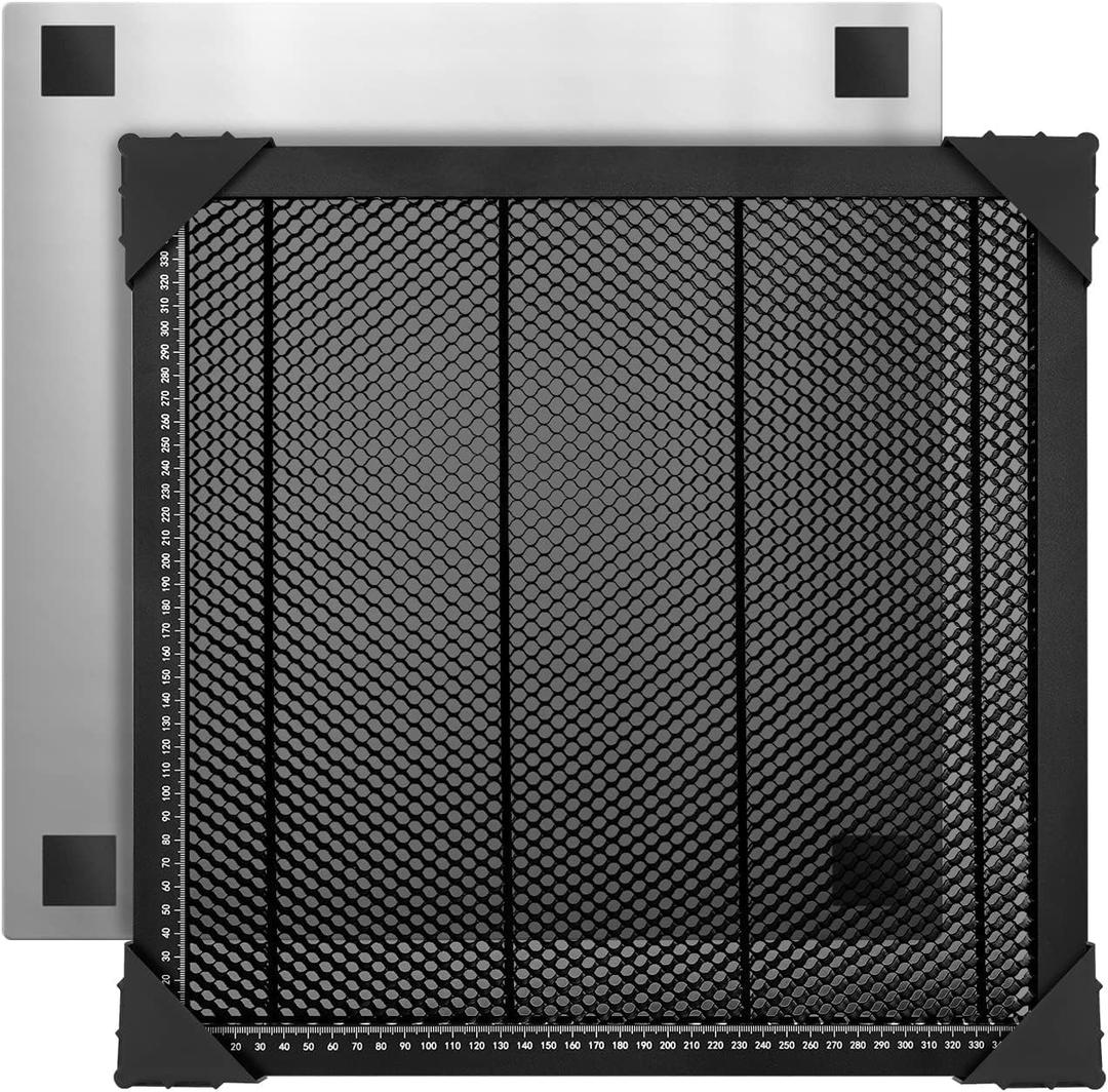 Honeycomb Laser Bed 400x400mm Honeycomb Cutting Table for Laser Cutter Engraver Cutting, Aluminum Honeycomb Working Table Kit with Aluminum Plate (15.7” x15.7”)