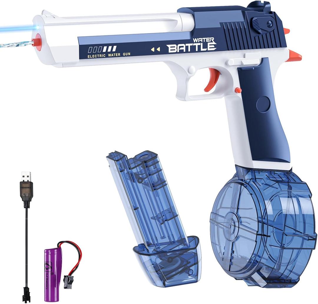 ALLROAD Electric Water Guns Rechargeable Automatic Squirt Guns Long Range, Powerful Water Soaker Gun Toy, Water Squirters for Kids & Adults Summer Pool Beach Party, Blue