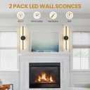 Lightania Hardwired Wall Sconces Set of Two, 24'' Modern Black LED Wall Lights, 360 Rotatable, 2700K-5000K Adjustable, 3CCT Dimmable Wall Sconce Light Fixture for Living Room Bedroom Hallway, ETL