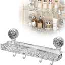 Light luxury Style Punch-Free Storage Rack, Suction Corner Shower Organizer, Corrugated Suction Cup Storage Holder, Removable Storage Rack for Bathroom.