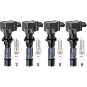 ECCPP UF540 4 ignition coils & 90083 4 iridium Spark Plugs 2006 2007 2008 2009 2010 2011 2012 2013 for Mazda 3/3 Sport/6/CX-7/MX-5/MX-5 Miata L4 2.0L 2.3L 2.5L C1683 UF540