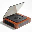 Portable Bluetooth CD Player for Home, Retro Desktop CD Player with AUX/SPDIF Output for External Speakers, CD/CD-R/MP3 Playback, Remote Control, Wooden Design