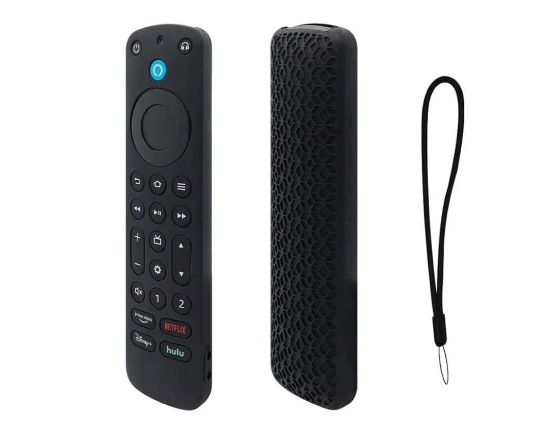 Silicone Protective Case for 2022 Alexa Voice Remote Pro Remote, Anti Lost TV Remote Control Case Replacement Protector Cover Shell Sleeve Remote Control Case (Black)