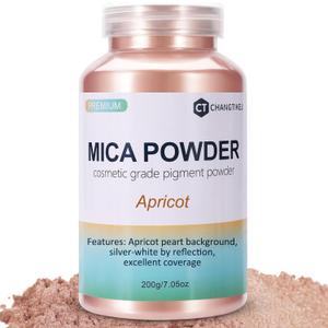 Mica Powder,7.05OZ200g,Apricot Mica Powder Pigment for Epoxy ResinLip GlossCar PaintDyeSoap MakingNail Polish,Epoxy Resin,Candle Making,Bath Bombs