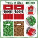 50pcs Pixel Party Bags, 2 Styles Pixel Plastic Gift Bag Video Game Theme Birthday Party Favors Supplies for Boys Girls for Packing Goodie Candy Snack Gift