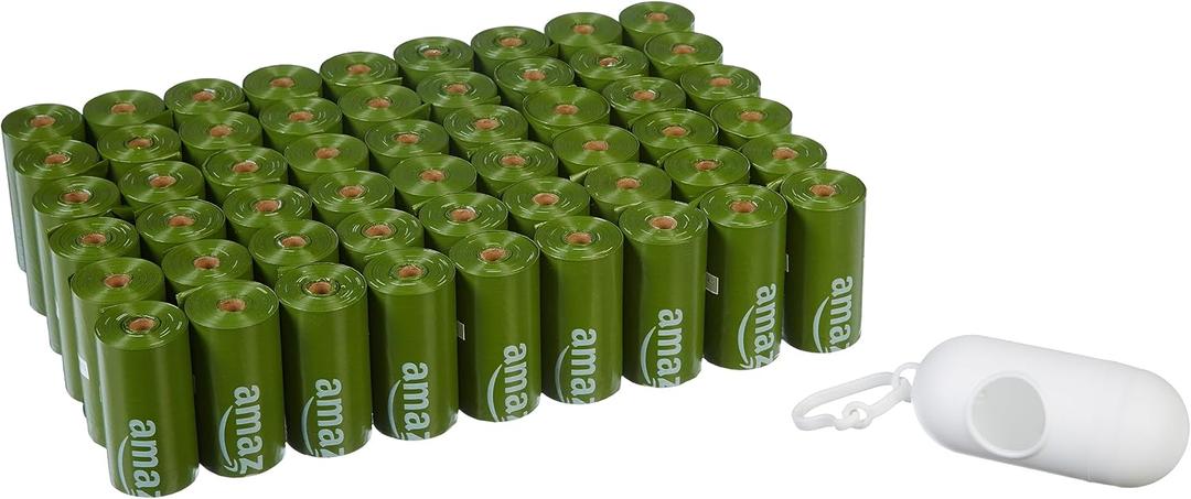 Leak Proof Dog Poop Bags with Dispenser and Leash Clip, Unscented, 13 x 9 Inches - 810 Count (15 Bags per Roll, 54 Rolls)