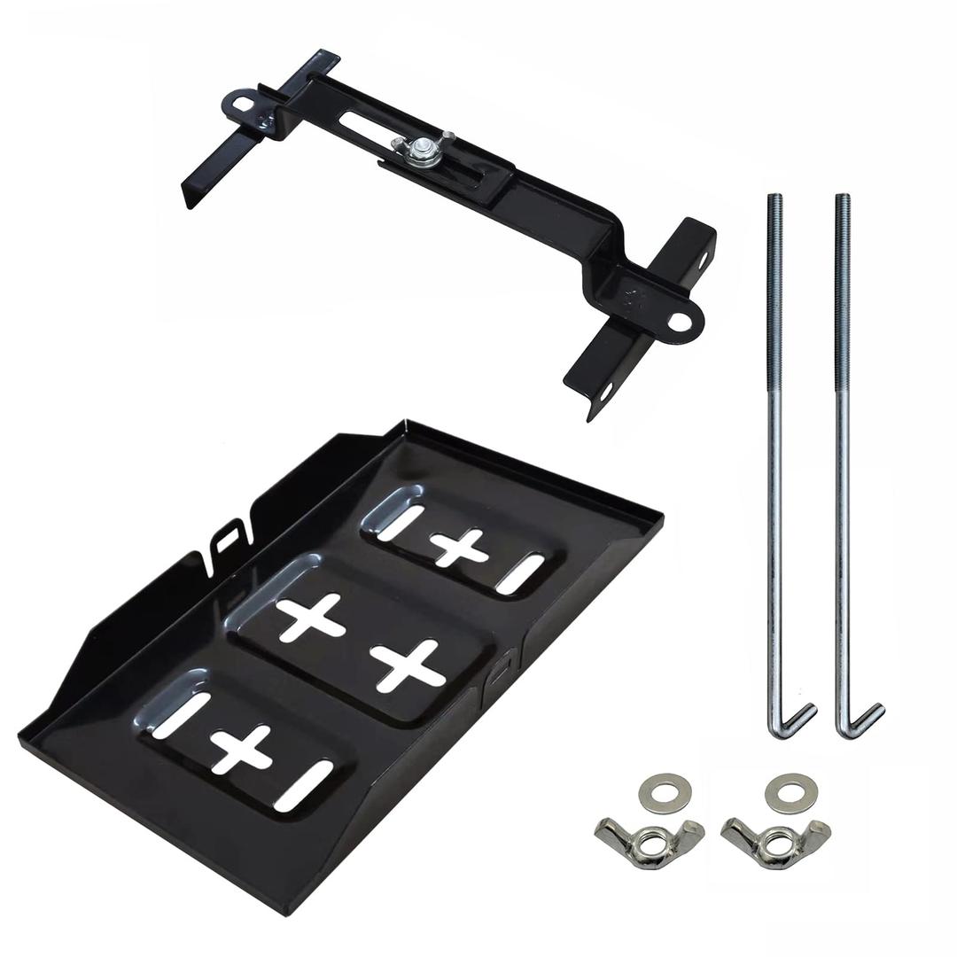 Car Universal Battery Holder Tray with Clamps Adjustable Metal Battery Storage Holder Bracket Set