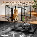 Dog Crate Mat, 24 in X 36 in Dog Playpen Mat Rubber Kennel Mat Extra Large Liner for Under Dog Crate Cages, Absorbent Urine, Puppy Pee Pad Reusable Washable Floor Protector Waterproof Non-Slip Brown