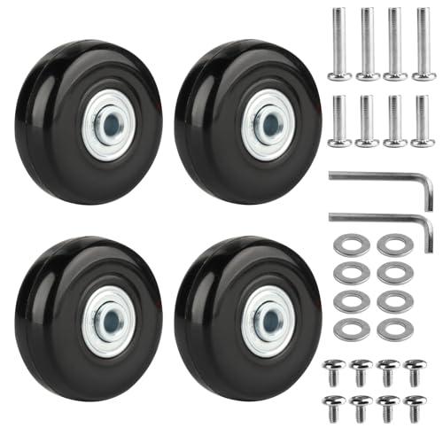 4 Pcs Luggage Replacement Kit, 50mm x 18mm Rubber Replacement Wheels, Luggage Suitcase Replacement Wheels Repair Kit for Suitcase Inline Skate Caster Board