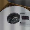 20" Farmhouse Rustic Ceiling Fan with Lights Low Profile, Black Flush Mount Ceiling Fan with Light Remote Control, Bladeless 6 Speeds for Bedroom, Living Room, Nursery