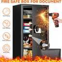 6.0 Cuft Large Home Safes Fireproof Waterproof, Anti-theft Fireproof Safe Box with Keypad Key and 3 Removable Shelves, Digital Security Safe Water and Fireproof, Document Safe for Home Money Valuables