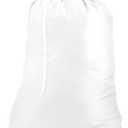 Nylon XL Laundry Bag - Locking Drawstring Closure, Machine Washable, These Large Bags Will Fit a Laundry Basket and Strong Enough to Carry up to Two Loads of Clothes (White | 30" x 40")