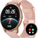 Parsonver Smart Watch for Women(Answer/Make Calls), HD Screen Fitness Tracker IP68 Waterproof, 100+ Sport Modes, Heart Rate/Sleep/SpO2/Steps Monitor, Round Smartwatch for Android & iPhone, Rose Gold