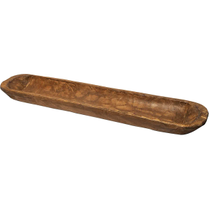 Decorative Wooden Dough Bowl Decor Approx 30 Inch, Hand Carved Rustic Wood Long Dough Bowl, Large Carved Dough Bowl, Long Wooden Bowl, Bread Shaped Bowl Wooden Large Dough Bowl Centerpiece Made in USA