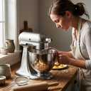 Stainless Steel Mixing Bowl Compatible with Kitchen Aid 4.5-5 QT Tilt-Head Stand Mixers, 5 Qt Bowls for Mixer with Stainless Steel Locking Base