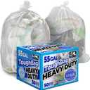 ToughBag 55-60 Gallon Clear Trash Bags, 50 Count, 2.5 Mil