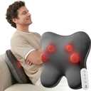 BOB AND BRAD Back Massager with Heat and Remote, EZBack Plus Shiatsu Massage Pillow with 3 Level, Kneading Deep Tissue Massage for Neck, Shoulder, Leg, Upper & Lower Back Pain Relief, FSA Eligible HSA (Graphite Gray (Pro-control, Precision Therapy))