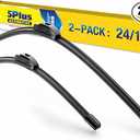 Silicone Windshield Wiper Blades Replacement for Ford Fusion 2012-2006 Chevy Impala 2020-2014 Equinox 09-05 Dodge Journey 2020-2008 Water Repellent Windshield Wiper Blades 24 and 19 Inch