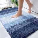 OLANLY Bathroom Rugs Mat 30x20, Extra Soft Absorbent Microfiber Bath Rugs, Rubber Backing, Quick Dry, Machine Washable Bath Mats for Bathroom Floor, Tub and Shower, Home Decor Accessories, Navy