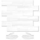 STICKGOO 10-Sheet Subway Tile Peel and Stick Backsplash, Star White Marble Look Dolomite Kitchen Backsplash Wall Tile, PVC Stick on Backsplash for Kitchen