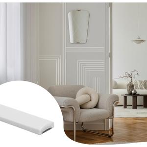 JSIWOTH 26.2 Ft Peel and Stick Wall Molding Trim, White(Paintable) Self Adhesive Flexible Trim for Wall, Edges, Borders, Window Frames, Backsplash Tiles, Baseboard & More (W:0.4", T:0.1")