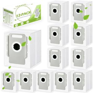 12 Pack Vacuum Bags Replacement for iRobot Roomba, Compatible with iRobot Roomba Bags i&s&j Series, Replacement for i3+, i4+, i6+, i7, i7+(7550), j7, j7+, i8+, s9+, Automatic Dirt Disposal Bag