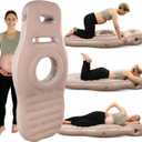 Inflatable Pregnancy Pillow with Hole - Pregnancy Blow Up Mattress, Maternity Pillow Inflatable for Prone Sleeping Includes Electric Pump, Relieves Back/Hip Pain, Gray (Grey)