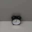 Twin Bell Loud Alarm Analog Alarm Clock, 4 inch Super Silent Non Ticking Small Clock with Night Light, Battery Operated, Simple Design, Old Fashioned, for Heavy Sleeper, Bedroom, Bedside, Desk, Black