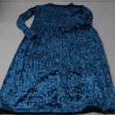 Simple Flavor Women's Vintage Velvet Midi Dress 3/4 Sleeve Flare Swing Pleated A-Line Party Dress, 2XL