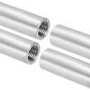 PATIKIL 304 Stainless Steel Pipe Fitting 1/4" NPT x 1/4" NPT Female Thread, 4 Pcs 2inch/50mm Length Nipple Cast Pipe Coupling Fitting Connector