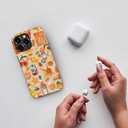 Compatible with iPhone 15 Pro Max, Anti-Scratch Frosted Case Cover,Orange Aesthetic Collage Fruit