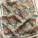 ANDANTINO 100% Pure Mulberry Silk Small Square Scarves -21'' x 21''- Digital Printed Neckerchief Women Men Lightweight Scarf